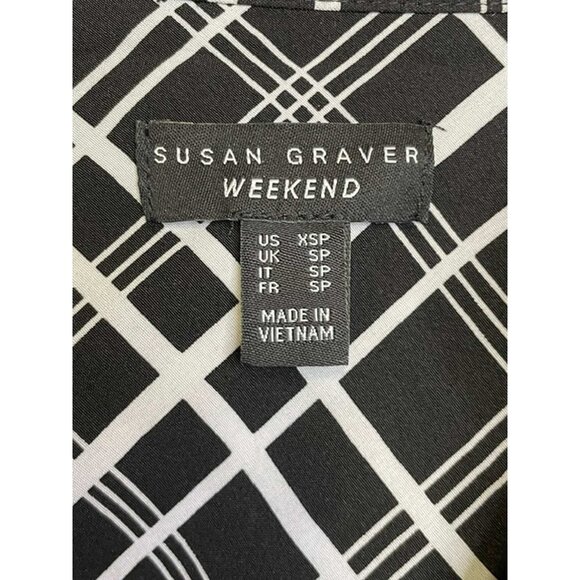 Susan Graver Weekend Petite Plaid Woven Tunic Shirt X SMALL PETITE (303) - Picture 5 of 7